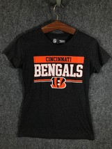 Cincinnati Bengals Womens Shirt Black Short Sleeve NFL Team Apparel - $11.97