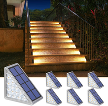 NIORSUN Solar Outdoor Step Lights Warm White Triangle IP67 Waterproof Au... - $49.14