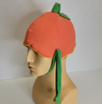 Vintage 1990 Hallmark Kids Halloween Pumpkin Beanie Hat. Rare. Chin Strap. - £29.57 GBP