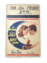 &quot;April Love&quot; 1957 Original Movie Poster First Issue 14x22 Boone Jones - £60.77 GBP
