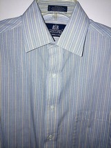 Stafford Men&#39;s Wrinkle Free Broadcloth Ls Striped Dress SHIRT-15x32/33-NWOT-THIN - £11.00 GBP
