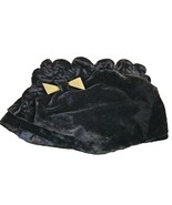 1940&#39;s Vintage Black Velvet Calot Hat - Juliet Cap Ruffled Top Bakelite Bow - €17,18 EUR