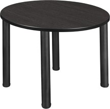 Regency Kee 36&quot; Round Breakroom Ash Grey/Black Break Room Tables - £189.02 GBP