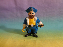 Soma Miniature PVC Pirate Figure Blue Coat &amp; Captains Hat w/ Hook and Sword - £1.56 GBP