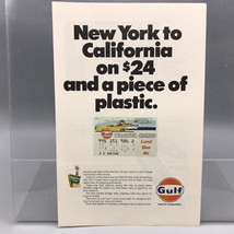 Vintage Magazine Ad Print Design Advertising Gulf Oil Credit Card - $12.86