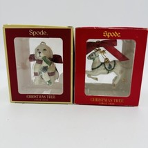 Spode Ornaments Dog and Deer Figurines Set 2 Pieces Holiday Tree Christmas Box - £31.03 GBP