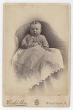 Antique Circa 1880s Cabinet Card Beautiful Baby Conkle Bros. Middletown, OH - £7.60 GBP
