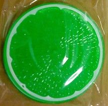 4 Round Plastic Coasters Fruit Slice Green - $3.25