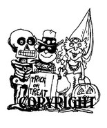 TRICK OR TREATERS SKELTON COWBOY mounted rubber stamp - €6,09 EUR
