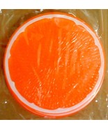 4 Round Plastic Coasters Fruit Slice Orange - $3.25