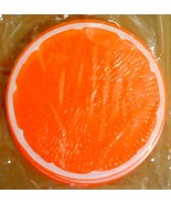 4 Round Plastic Coasters Fruit Slice Orange - £2.55 GBP