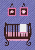 Pepita Needlepoint Canvas: Baby Girl Crib, 7&quot; x 10&quot; - £40.29 GBP+