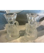 Frosted Crystal Swan Candle Sticks - $36.10