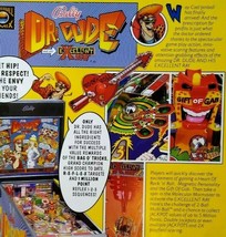 Dr Dude Pinball FLYER 1990 Original Flipper Game Promo Art Sci-Fi Humor Retro - £17.01 GBP