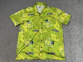 Columbia Fireflies Shirt Mens Large Green Hawaiian Button Up MiLB Baseba... - $32.66