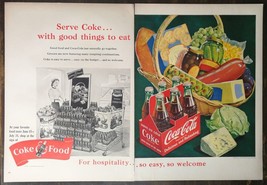Vintage 1951 Coca-Cola Coke &amp; Food Picnic Two Page Original Ad 823 - RARE - £15.57 GBP