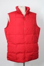 Lands End LP 14-16 Red Puffer Down Quilted Full Zip Vest Jacket - £20.42 GBP