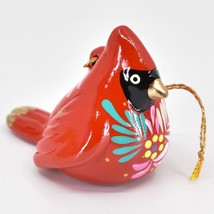 Handcrafted Painted Ceramic Red Cardinal Confetti Ornament Made in Peru - £15.81 GBP