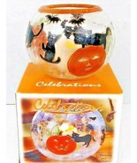Celebrations 5th Ave Crystal Pumpkin and Black Cat Crackle Glass Votive ... - $278.27 MXN