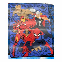 Avengers Twin/Full Raschel Blanket Spiderman Ironman Thor Groot - £24.22 GBP