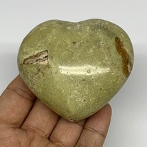 156.6g,2.5&quot;x2.8&quot;x1.4&quot;, Green Opal Heart Polished Gemstone @Madagascar, B17603 - £10.07 GBP