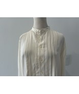 RALPH LAUREN Off White Silk Tunic  Sleeve Button-Up Shirt/Blouse Size 12... - $3,675.57 MXN