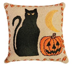 Black Cat &amp; Pumpkin Decorative Pillow - £64.14 GBP