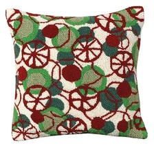 Peppermint Disco 18 X 18 Hooked Pillow - £47.96 GBP