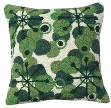 Retro Green 18 x 18 Hooked Pillow - £47.96 GBP