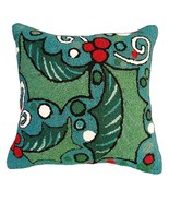Holly with Blue Field Decorative Pillow - £63.94 GBP