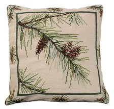 Pine Bough Needlepoint Decorative Pillow - £110.12 GBP