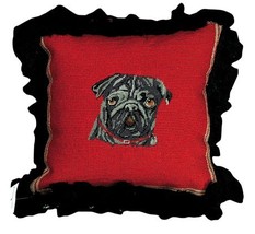 Black Pug Decorative Pillow - £79.93 GBP