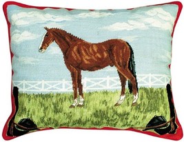 Horse &amp; Tack 16x20 Needlepoint Pillow - £134.46 GBP