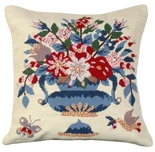 Blue Vase Butterfly Decorative Pillow - £111.28 GBP