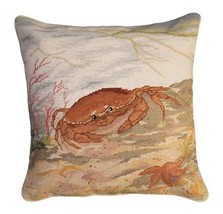 Crab and Sea Star 18 x 18 Needlepoint Pillow - £109.77 GBP