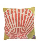 Scallop Seashell 18x18 Hooked Pillow - $60.00