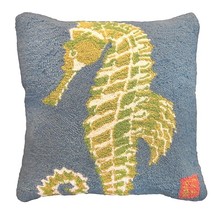 Green Seahorse 18x18 Hooked Pillow - £47.96 GBP