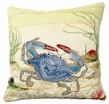 Blue Crab 18 x 18 Needlepoint Pillow - £109.77 GBP