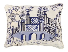 Blue Bridge 16x20 Needlepoint Pillow - £112.59 GBP