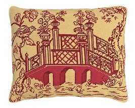 Red Bridge 16x20 Needlepoint Pillow - £111.65 GBP