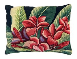 Plumeria 16 x 20 Needlepoint Pillow - £110.08 GBP