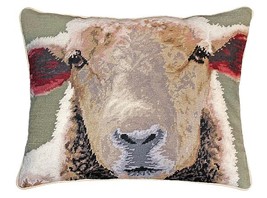 Sheep Face 16x20 Needlepoint Pillow - $140.00