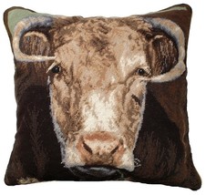 Ralph the Bull 20x20 Needlepoint Pillow - £127.60 GBP
