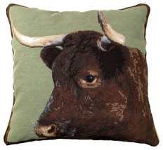 Milking Devon Cow 20x20 Needlepoint Pillow - £125.32 GBP