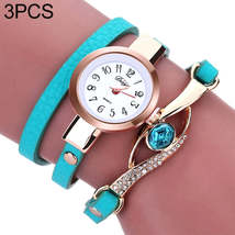 Eye Shape Gemstone Bracelet Watch for Women(Lake blue) - £8.69 GBP
