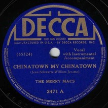 The Merry Macs 78 Chinatown My Chinatown / Hello Frisco SH3C - £5.43 GBP