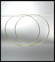 CHIC Lightweight Thin Gold Continuous INFINITY 1 3/4&quot; Diameter Hoop Earr... - $13.99