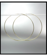 CHIC Lightweight Thin Gold Continuous INFINITY 3&quot; Diameter Hoop Earrings - £12.86 GBP