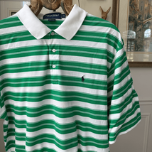 Polo Ralph Lauren Golf Polo Short Green Stripe  XXL - $25.92