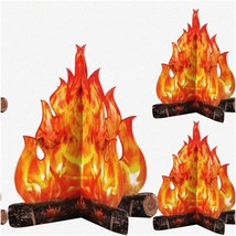 FlameFlicker 3D Cardboard Campfire - Vibrant Gold Orange Decorative Torch for Pa - $21.77